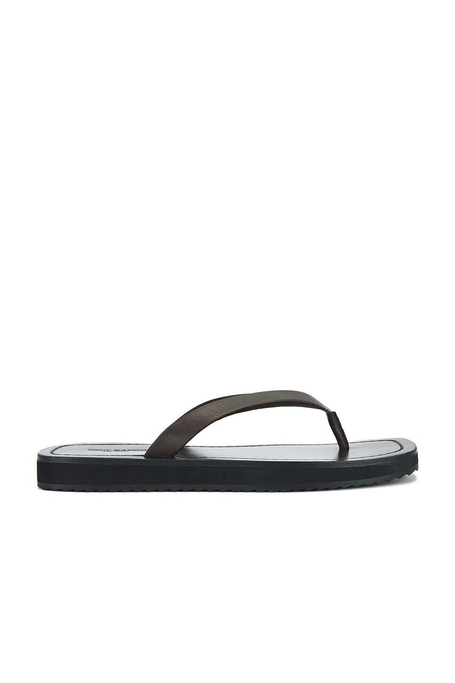 Tony Bianco Kimba Sandal in Chocolate leather square toe slip-on